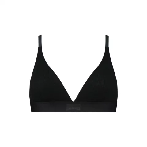 Natural-Rib-Triangle-Bra-Top-Black